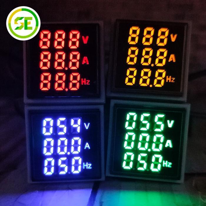 PILOT LAMP LAMPU INDIKATOR PANEL VOLTMETER AMPEREMETER VOLT AMPERE HZ METER V+A+HZ