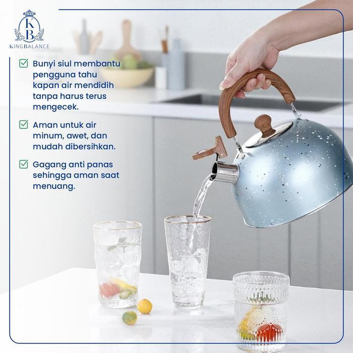 King Balances - Teko Siul Stainless Premium Sh05 Teko Masak Teh 3 & 4 Liter Stainless Steel Tahan