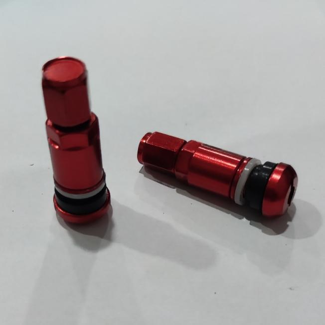 Murah 1 Buah Pentil Tubeless Alloy / Aluminium Warna Merah Mirip Lenso Venom 5 & 6