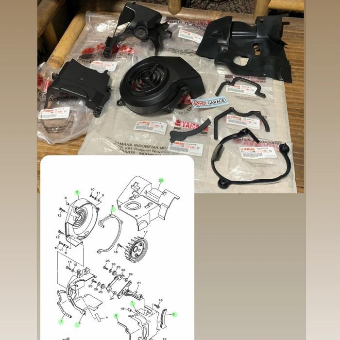 PAKET COVER MESIN YAMAHA MIO SPORTY MIO SMILE ORIGINAL