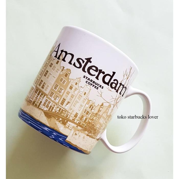 Ready Starbucks Mug City Ceramic Grande Amsterdam Netherlands 473Ml