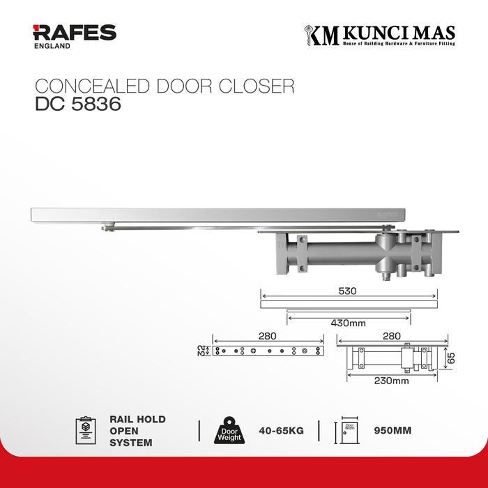 RAFES DOOR CONCEALED DOOR CLOSER - RAFES DOOR CLOSER TANAM - PENAHAN PINTU - BEBAN PINTU HINGGA
