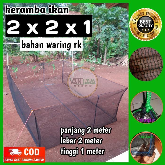 Keramba Ikan Jaring Hapa Waring Ikan 2X2X1 Jaring Ikan Siap Pakai