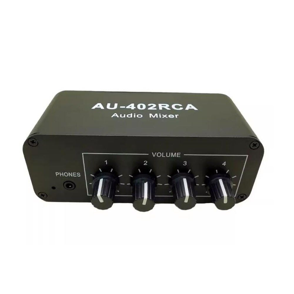 RCA AUDIO MIXER 4 INPUT 2 OUTPUT STEREO AUDIO SOURCE SWITCHER VOLUME CONTROL HEADPHONE AMPLIFIER