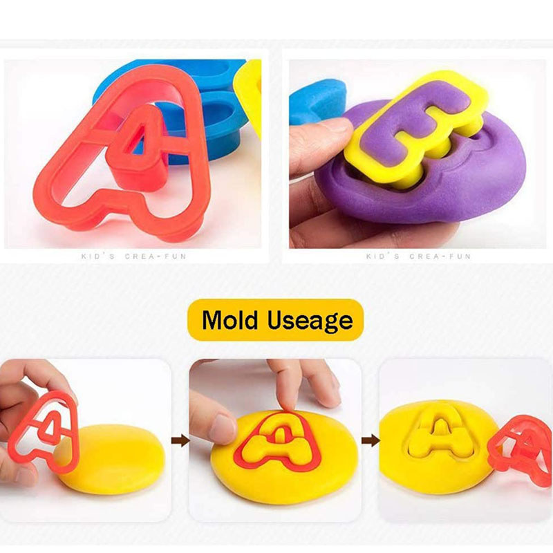 15/26/41pcs Play Dough Tool Kit Letter Number DIY Plasticine Mold Modeling Clay Accessories Slime