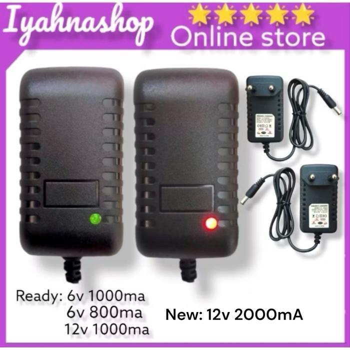 ADAPTOR CASAN MOTOR AKI ADAPTOR CASAN MOBIL AKI 6v 800ma 6v 1000ma 12v 1000ma 12v 2000ma Anak Led