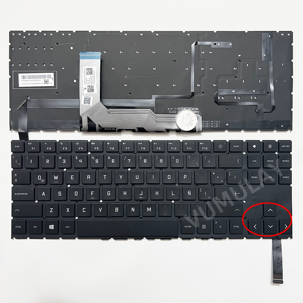 Spanish/Latin RGB Backlit Keyboard for HP OMEN 16-K 16-K0023DX 16-U 16-U1047 16-WD 16-WD0063DX 16-WF