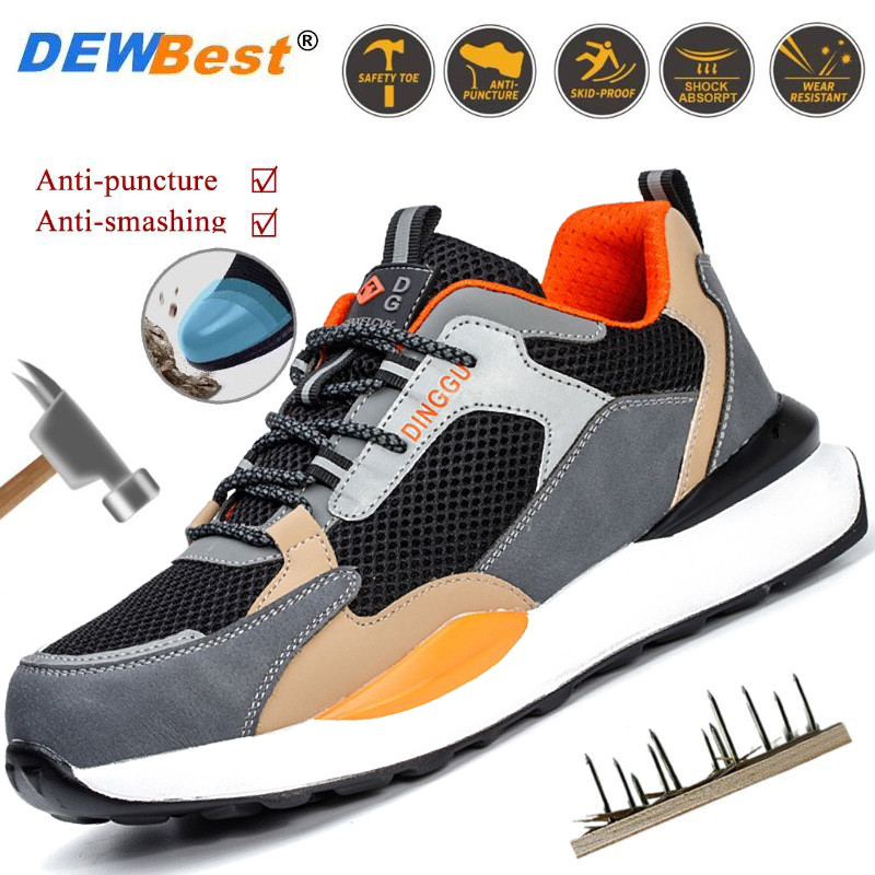 2024 Fashion Security Sport Shoes Anti-smash Anti-puncture Work Shoes Breathable Safety Shoes Men