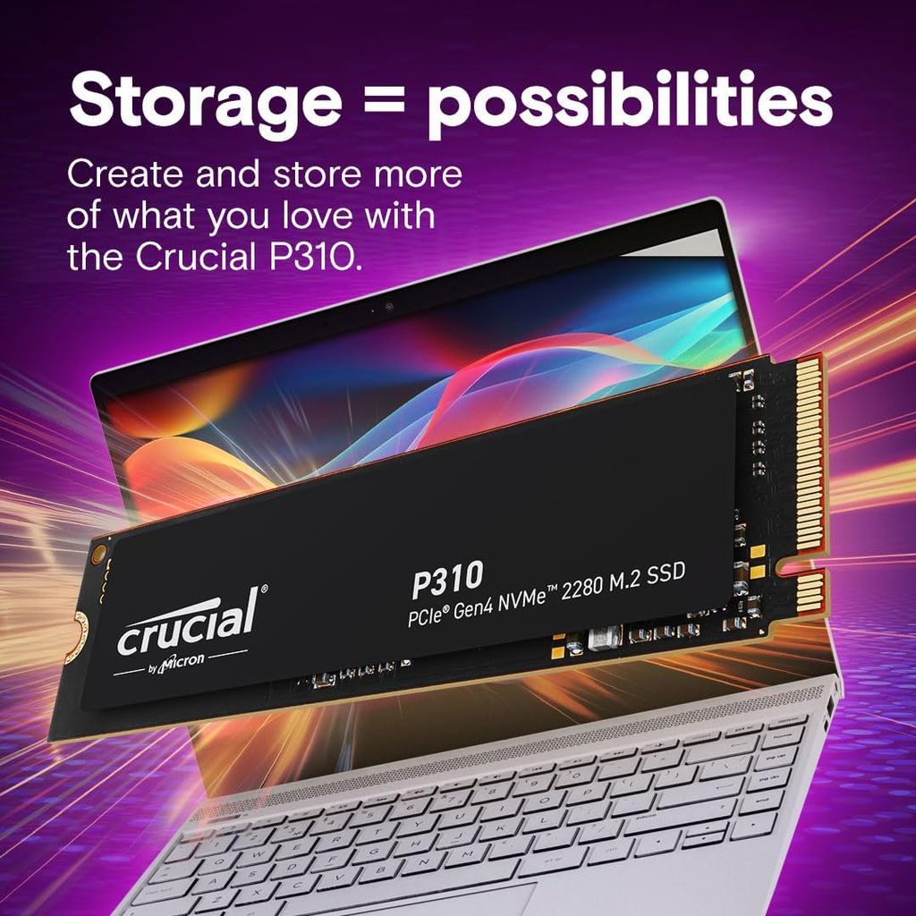 Crucial E100/P3 Plus/P310/T500 PCIe 4.0 3D NAND NVMe M.2 2280 SSD 1TB/2TB - Up to 5000MB/s /