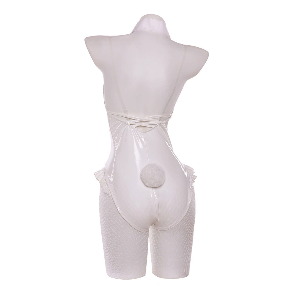 White Mmikuu Cosplay Cute Bunny Girl Costume Wig Women Leather Sexy Dress Suit Jumpsuits Girls