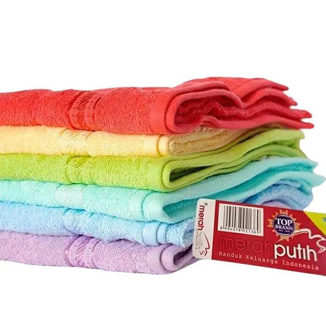 Promo  Handuk Merah Putih Uk 60X120 Bahan 100% Katun Meresap Air Pasti Promo