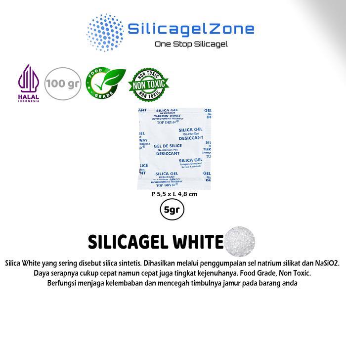Silica Gel White / Putih 100 Gram Penyerap Kelembaban Makanan / Anti Jamur / Pengawet / Silica