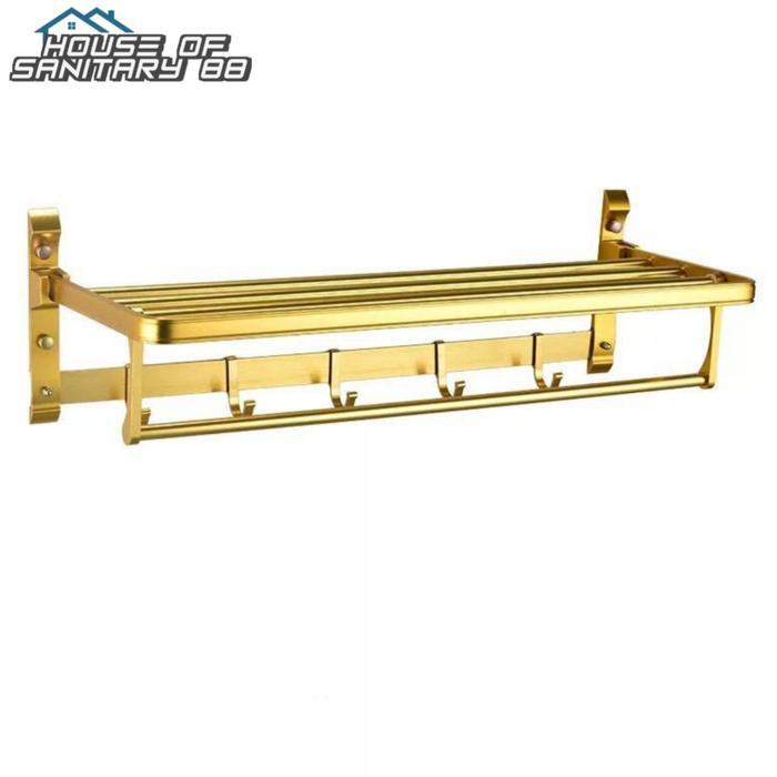 Rak handuk stainless stell sus 304 Gold gantungan handuk warna emas