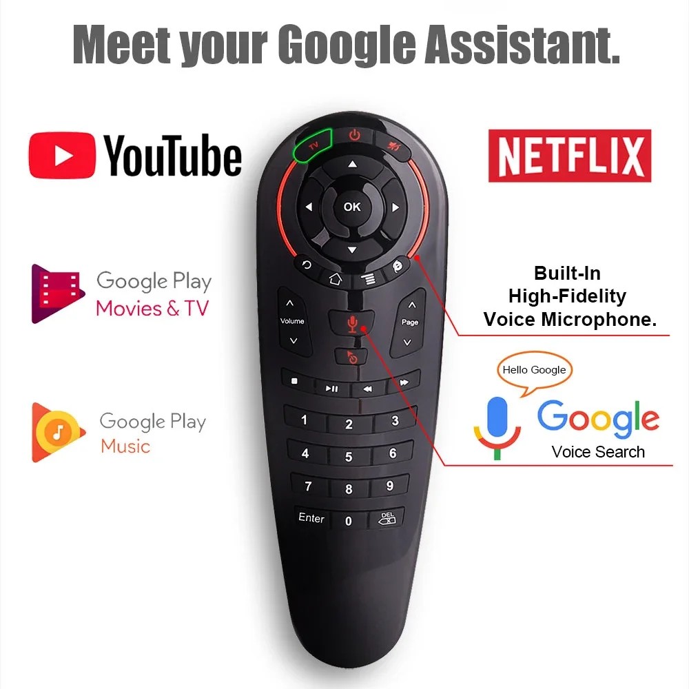 G30S Air Mouse Voice Remote Control 33 Keys IR Learning G30 Gyro Sensing 2.4G Wireless Smart Remote