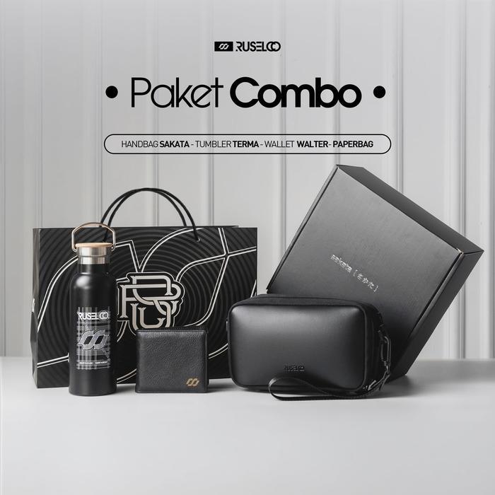 DISKON RUSELCO I Paket Combo Handbag Sakata x Wet Walter x Tumbler Terma Plus Paperbag Promo