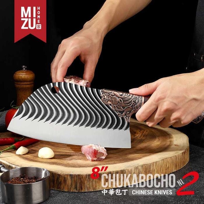 Mizu Chukabocho-Ni Chinese Chef'S Knife Chopper Knife Stainless Kitchen Knife Pisau Daging Piso