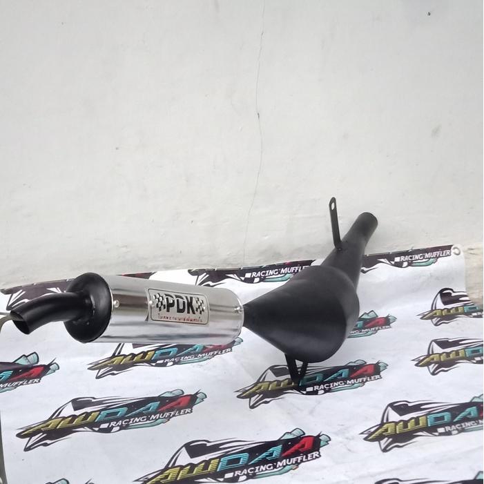 Knalpot A100 Carbon PDK hitam crom pelangi Suzuki a100 2tak racing Motor
