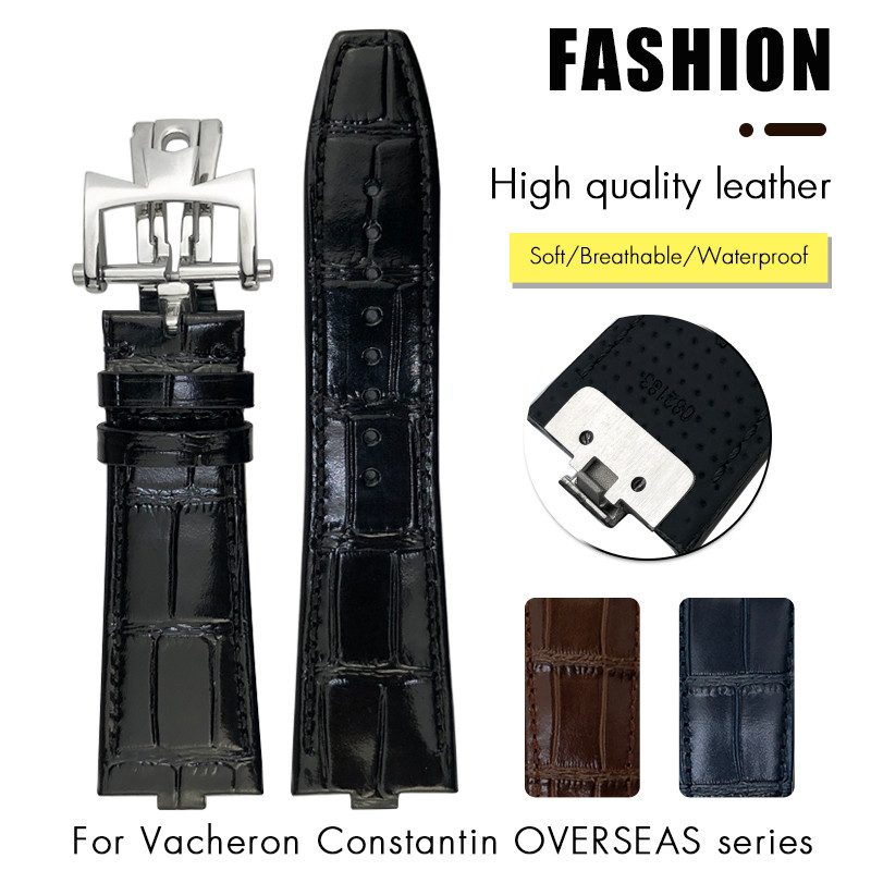 High Quality Genuine Leather Watchband 24X7mm for Vacheron Constantin Overseas 4300V 4500V 5500V