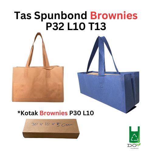 Tas Spunbond Kotak Brownies 32x10 Tas Goodie Bag Spunbond untuk Brownies