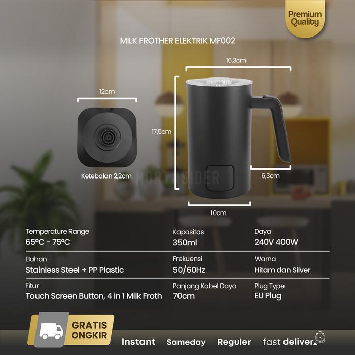 Milk Frother Steamer Susu Elektrik Otomatis Panas Dingin 350Ml Mf350