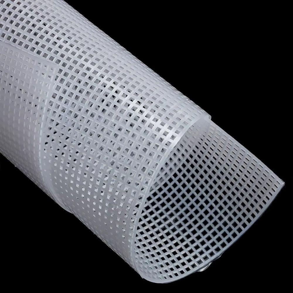 DIY Crafting Plastic Bag Mesh Grid Durable White Canvas Bag Sheets Acrylic Yarn Crafting Knit