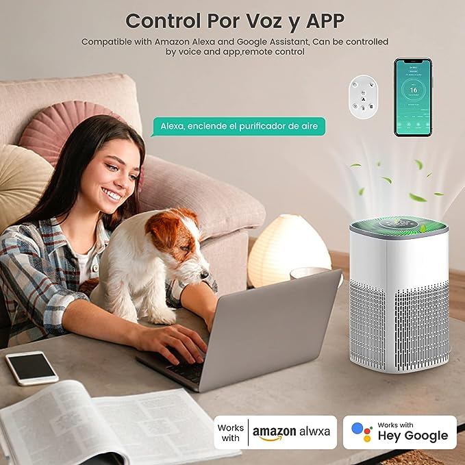 Mi APP Smart Air Purifier Tuya Alexa Remote Control Ozone Genrator HEPA Composite Filter