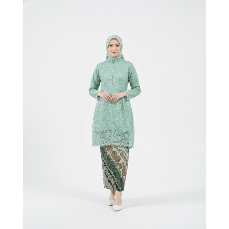 Sale- Termurah Satu Set Kebaya Jumbo Atasan Kebaya Tunik Brokat Busui Kerah Baju Panjang Mewah