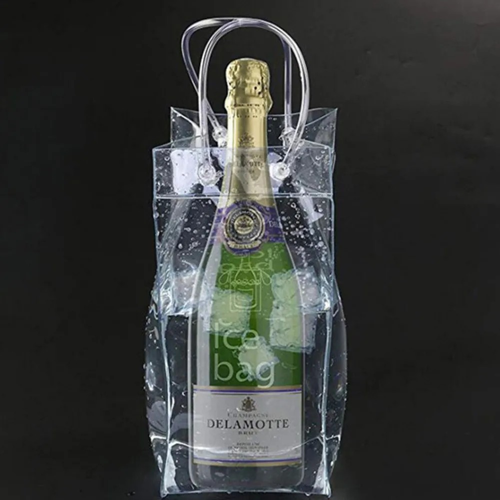 Ice Wine Bags PVC Anti-leakage Ice Bag Transparent Refrigerated Champagne Red Wine Bottle Whisky