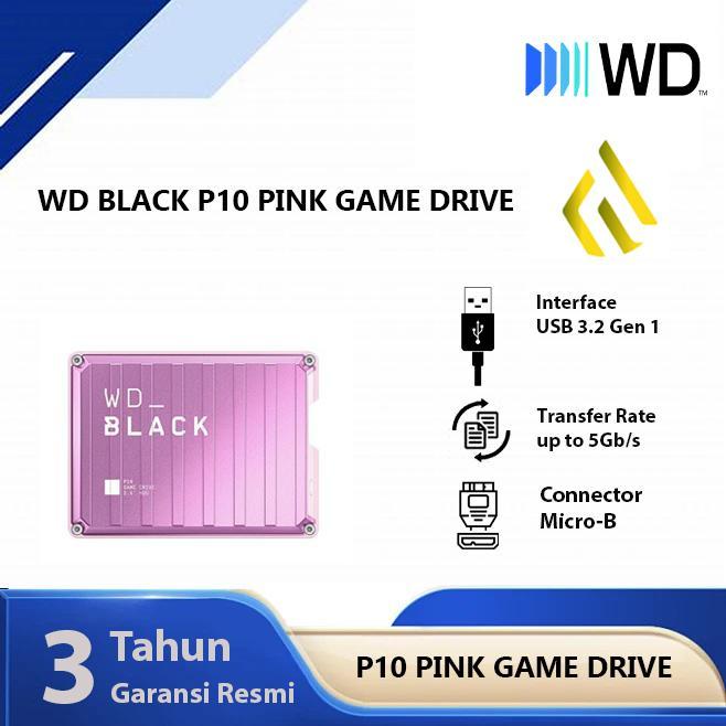 WD Black P10 4TB Pink Game Drive - Hardisk Eksternal Gaming Hdd Pc