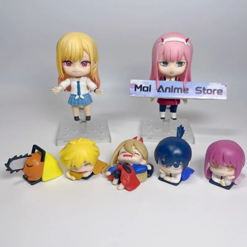 Cute Chainsaw Man Power Figure Anime Aki Denji Statue Makima Sleeping Action Figurine Desk