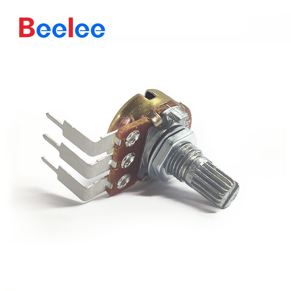 50PCS BEELEE POTENTIOMETER 3 PIN ROTARY ADJUSTABLE POTENTIOMETER WITH SWITCH B1K B10K 50K