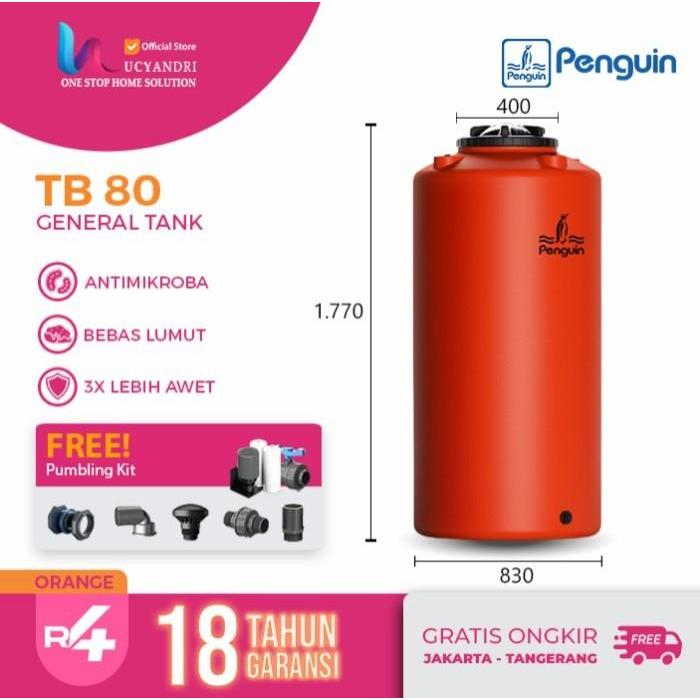 Tangki Air Penguin 800 L, Tandon Air Penguin TB 80 Toren Air - Orange