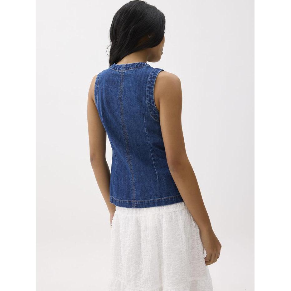 Love Bonito - Vest Wanita - Denim Contrast Stitch Vest
