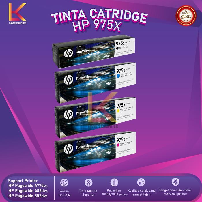 Tinta Cartridge HP 975X Tinta Printer HP Pagewide 477dw 552dw 452dw