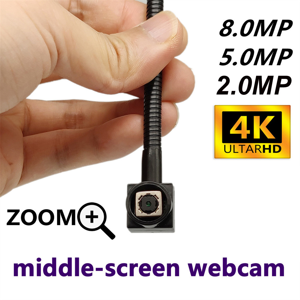 Webcam Middle Screen 4K Adjustable 2MP 5MP 8MP Auto Focus Zoom Mini USB Cam Flipped Sucker Micro USB