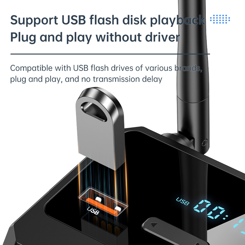 VAORLO Multifunction Bluetooth5.3 Audio Receiver HIFI 3D Stereo 3.5MM AUX RCA Support U-Disk For