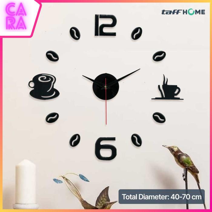 Jam Dinding DIY Tempel Tembok Ukuran Besar 50-60cm Coffee Bell DIY-03