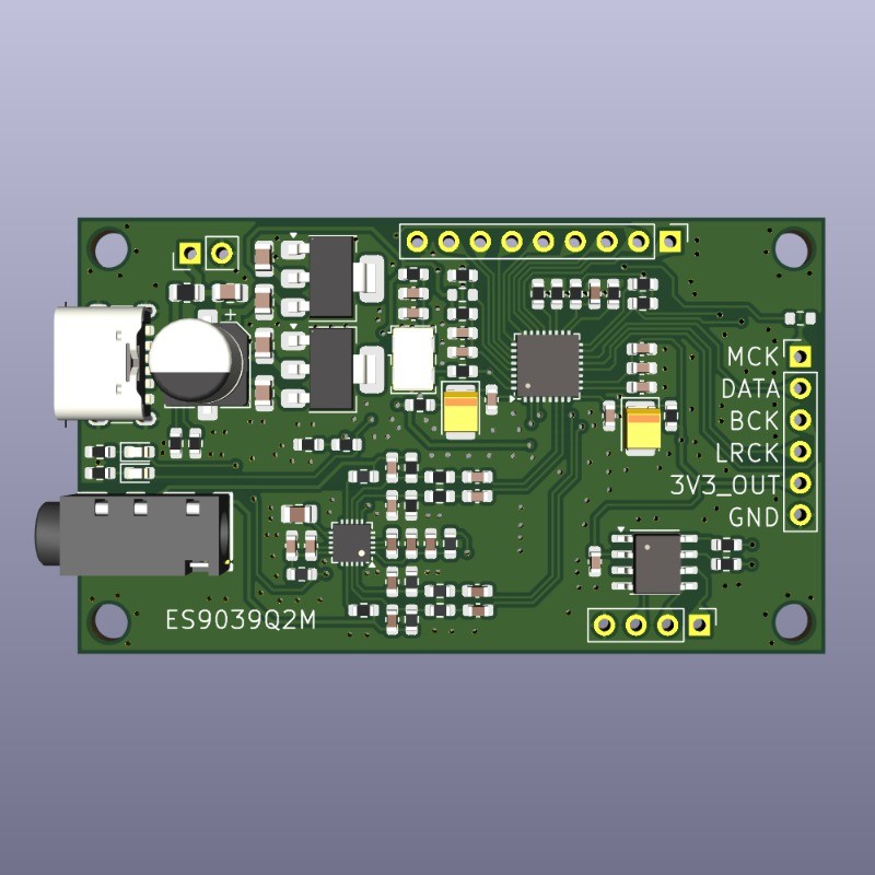ES9039Q2M I2S DSD DIGITAL AUDIO INPUT DAC DECODING BOARD ES9601K HEADPHONE AMP MODULE 3.5MM OUTPUT
