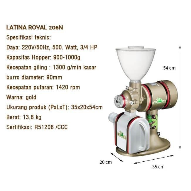 Latina Royal 206N & 207N | coffee grinder Machine Mesin gilingan kopi - Royal 206N