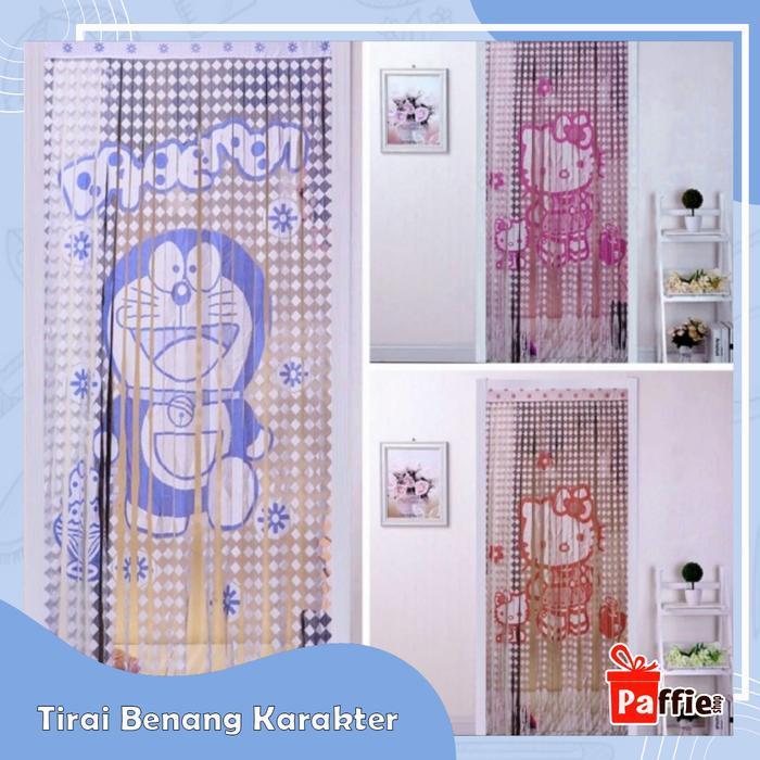 [] Tirai Benang Karakter Hordeng Kartun Gorden Pintu Rumah Motif Kartun A