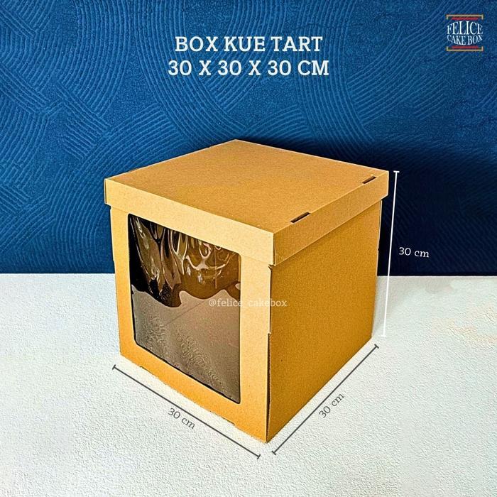 Hardbox Eflute Mika Kue Tart 30X30X30 Cm / Box Kue Ultah / Cake Tinggi Terlaris