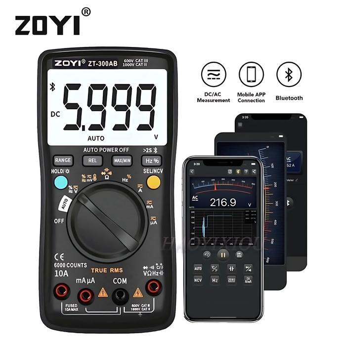 PROMOOO ZOYI ZT-300AB True RMS NCV Upgrade Auto Mutlitester Bluetooth Digital Murah