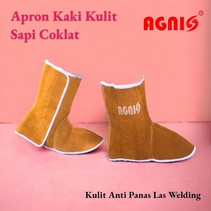 Apron Kaki Kulit Sapi Coklat Agnis