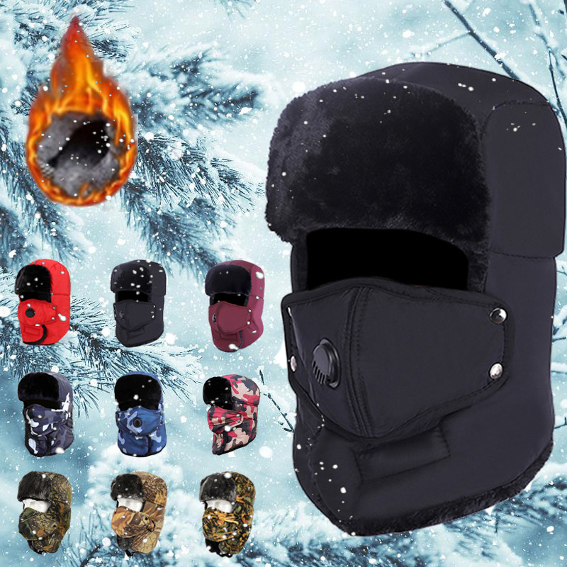 Men Women Hat Warm Winter Trooper Snow Ski Outdoor Sport Windproof Ear Protection Soft Comfortable