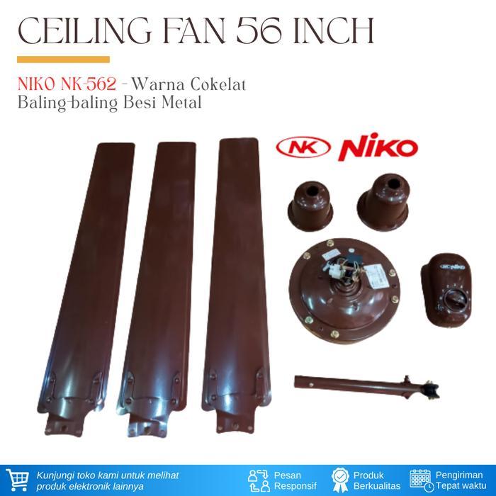 Kipas Angin Gantung 56 Inch Baling Besi Niko Nk-562 Coklat Kipas Angin Plafon Baling Besi 56 Inch