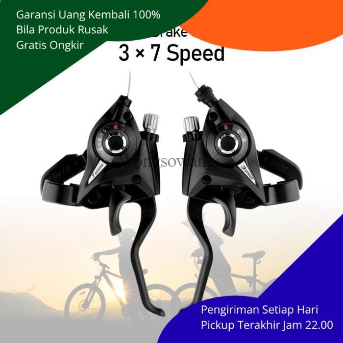 Shifter 7 Speed Set Handle Rem Pengatur Pemindah Gear Gigi Sepeda *