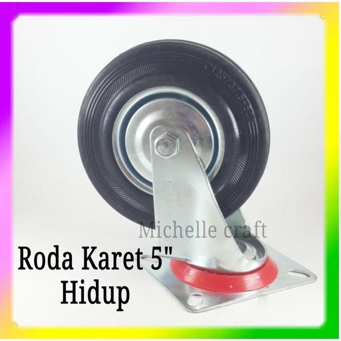 Roda troli 5 inch HIDUP RHJ roda karet roda gerobak