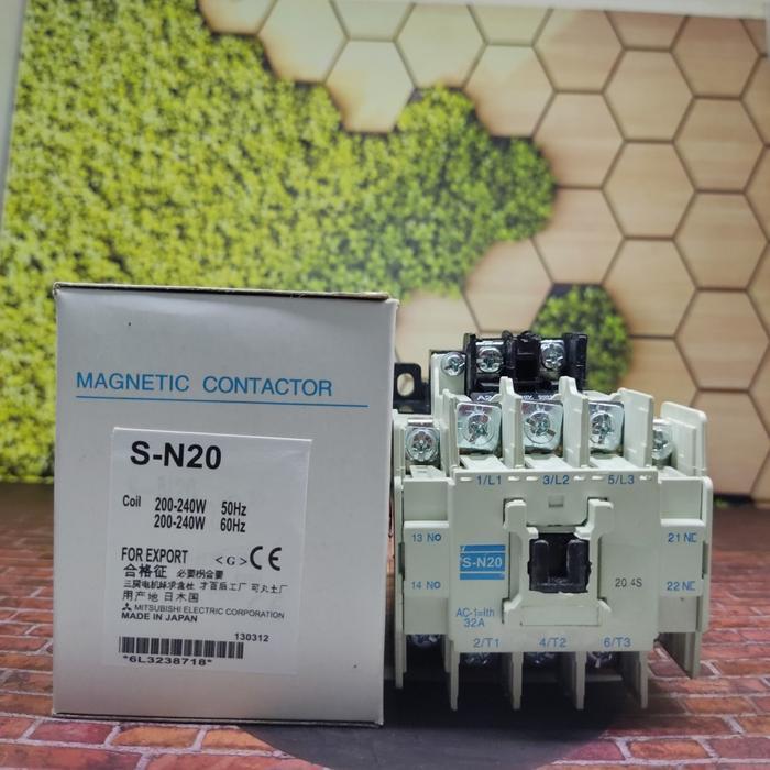 Kontaktor Mitsubishi S-N20 Sn20 Sn-20 Contactor Mitsubishi Sn 20 Mitsubisi Asli