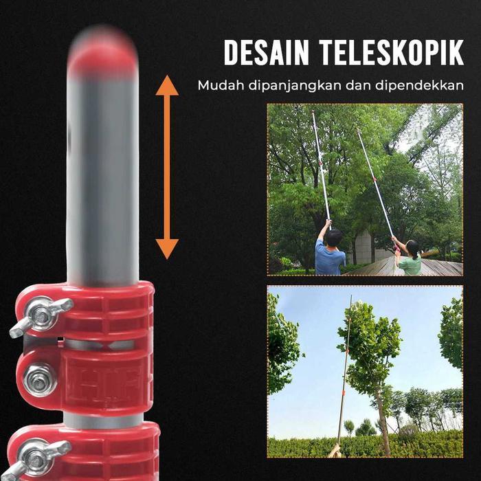GALAH TONGKAT PEMOTONG GERGAJI PRUNING ALUMINIUM TELESKOPIK