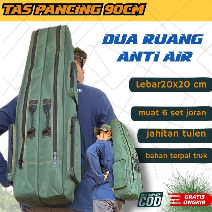 Tas Pancing Anti Air Satu Rua Dua Ruang Model Ransel Gendong Muat Joran Banyak Dari Kain Terpal Truk